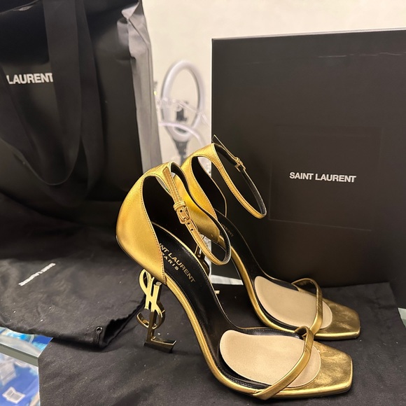 YSL Saint Laurent OPYUM GOLD Heels. Size 39 - Picture 14 of 14